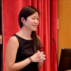 Image of Jane Kim Speaking at Tenure Event.