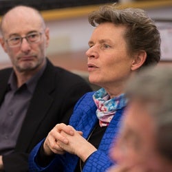 Image of Myriam Hunink Speaking at Meeting.