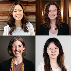 Headshots of Janice Jhang (top left), Jenna Rogers (top right), Skye Yoden (bottom left), and Astrid Yu (bottom right)